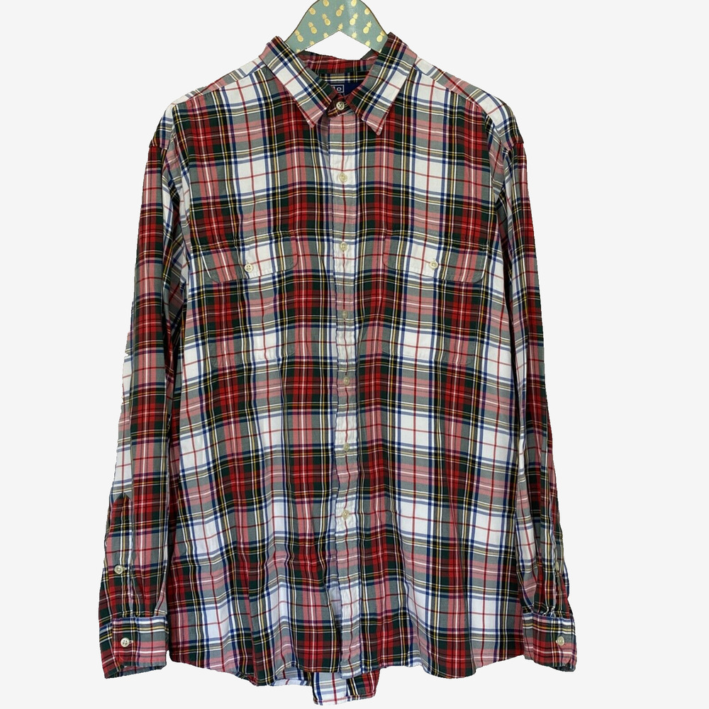 Polo Ralph Lauren Whitfield Shirt Mens XL Tartan Plaid Red Soft Viscose Pockets